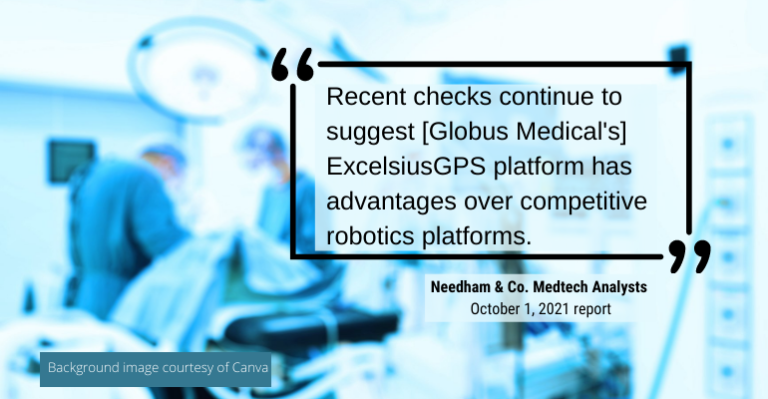 Globus Medical tire sur tous les cylindres avec sa plate-forme de robotique vertébrale (et les investisseurs le remarquent)